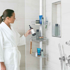 rangement de douche à ressort simplehuman, en acier inoxydable