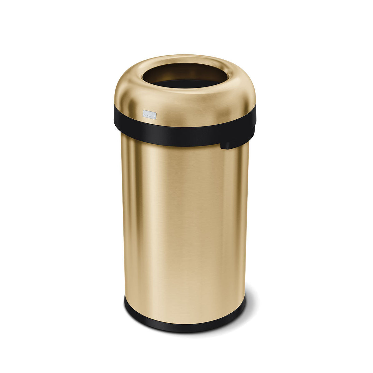 poubelle ronde ouverte 60 litres, acier inoxydable couleur laiton ultra-robuste