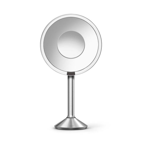 miroir à capteur pro, 20 cm de diamètre, grossissement en x5 et grossissement des détails en x10, acier or rose