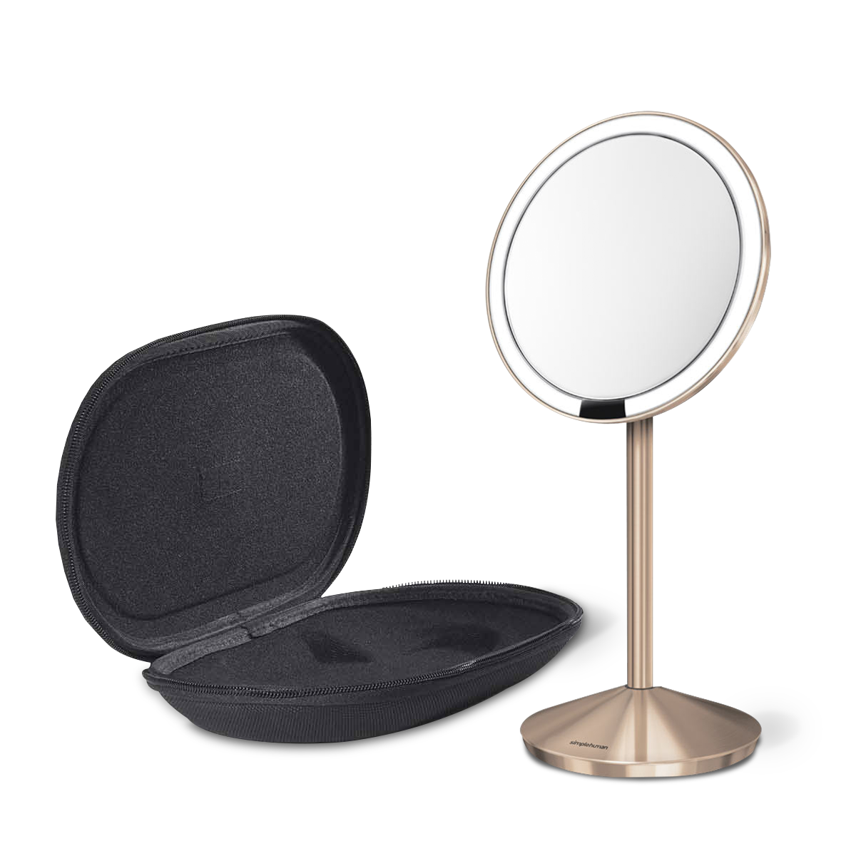 miroir à capteur 12 cm, grossissement en x10, or rose