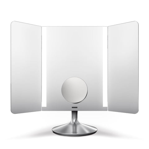 miroir à capteur grand angle pro, miroir à grossissement en x1 + détails en x10, température de couleur ajustable, compatible wifi