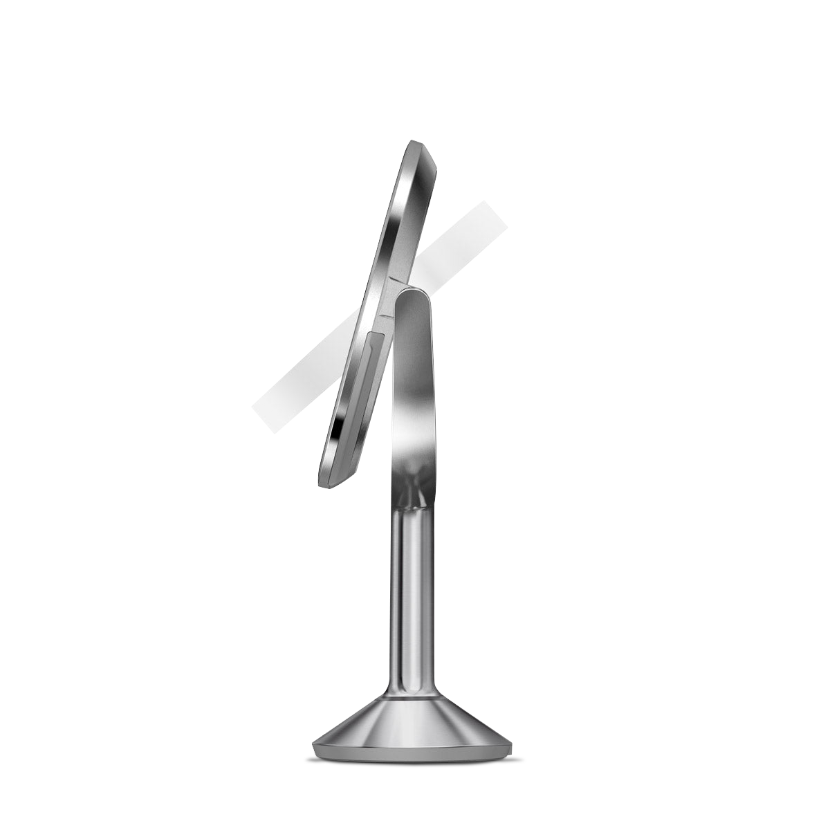 20 cm miroir à capteur trio, acier inoxydable blanc