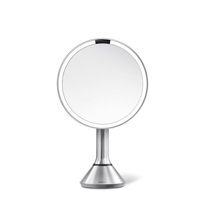 20 cm de diamètre miroir à capteur avec control de luminosité, rose acier inoxydable