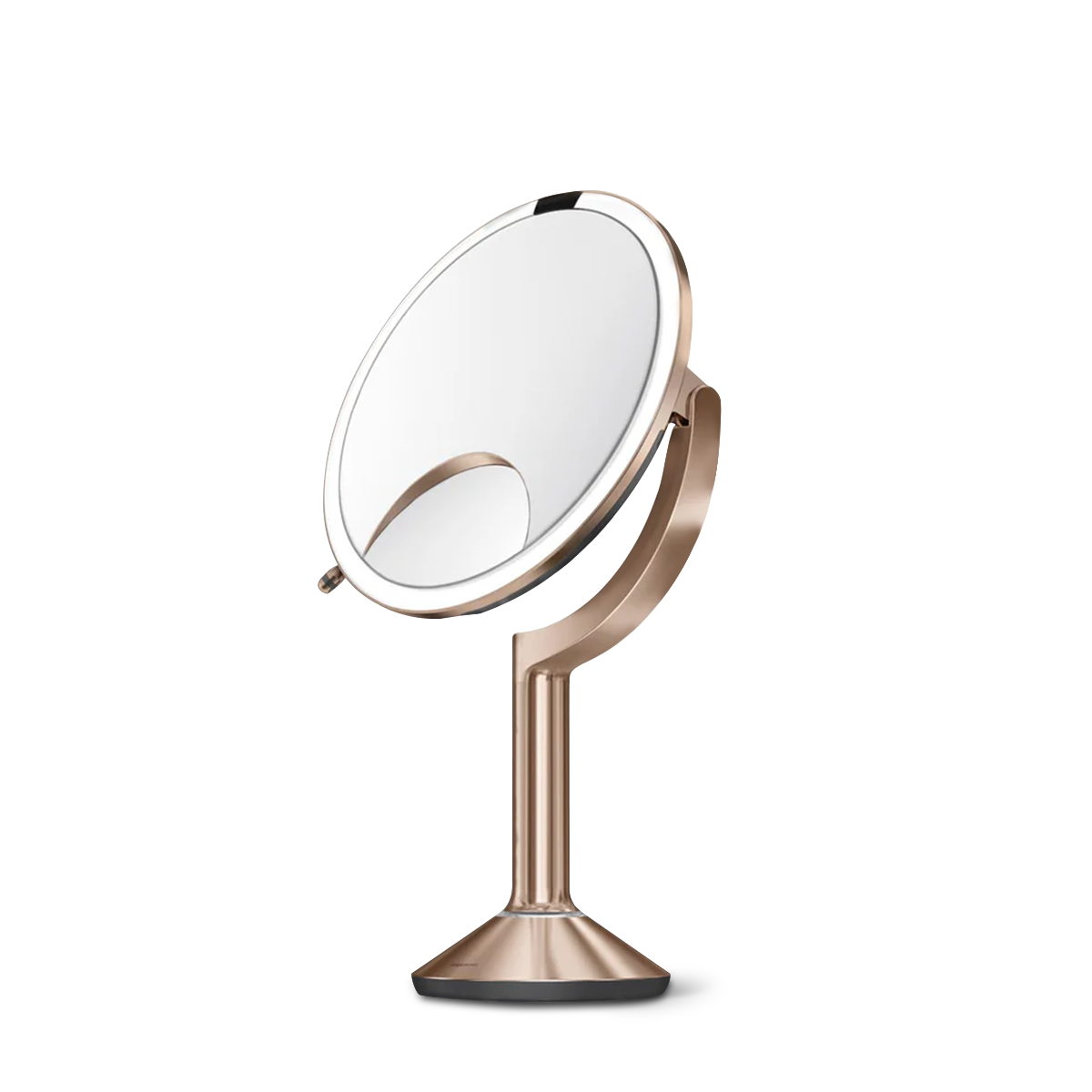 20 cm miroir à capteur trio, acier inoxydable blanc