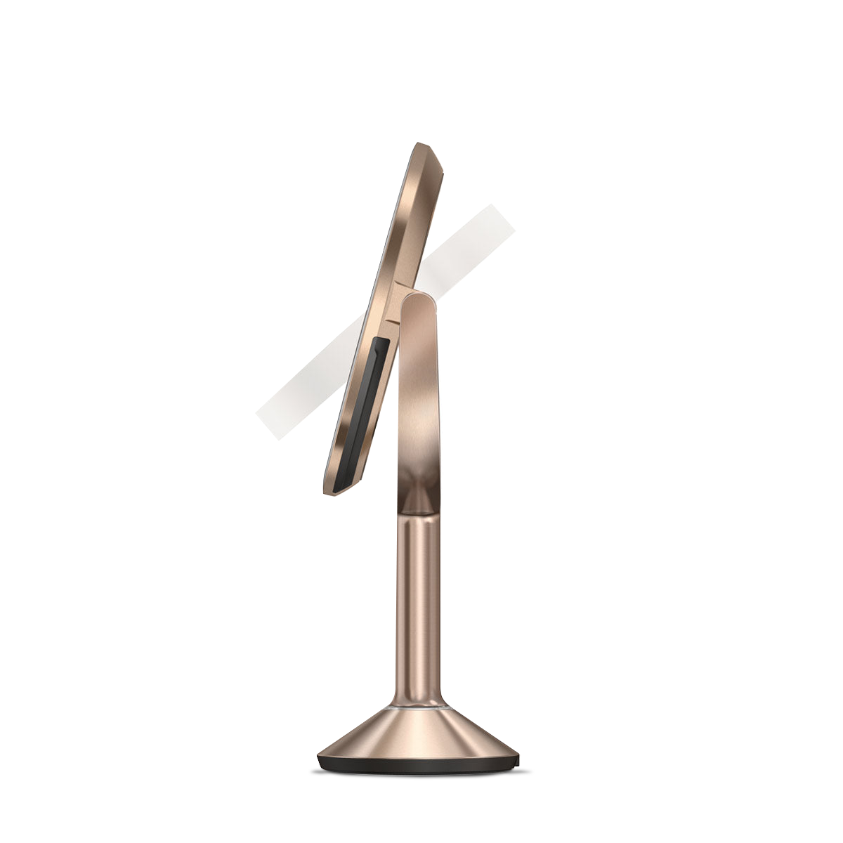 20 cm miroir à capteur trio, acier inoxydable blanc
