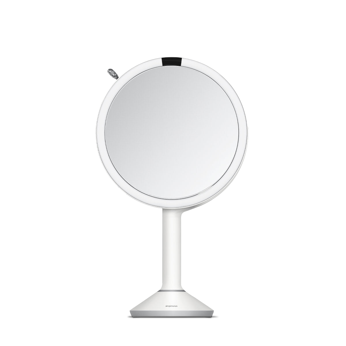 20 cm miroir à capteur trio, acier inoxydable blanc
