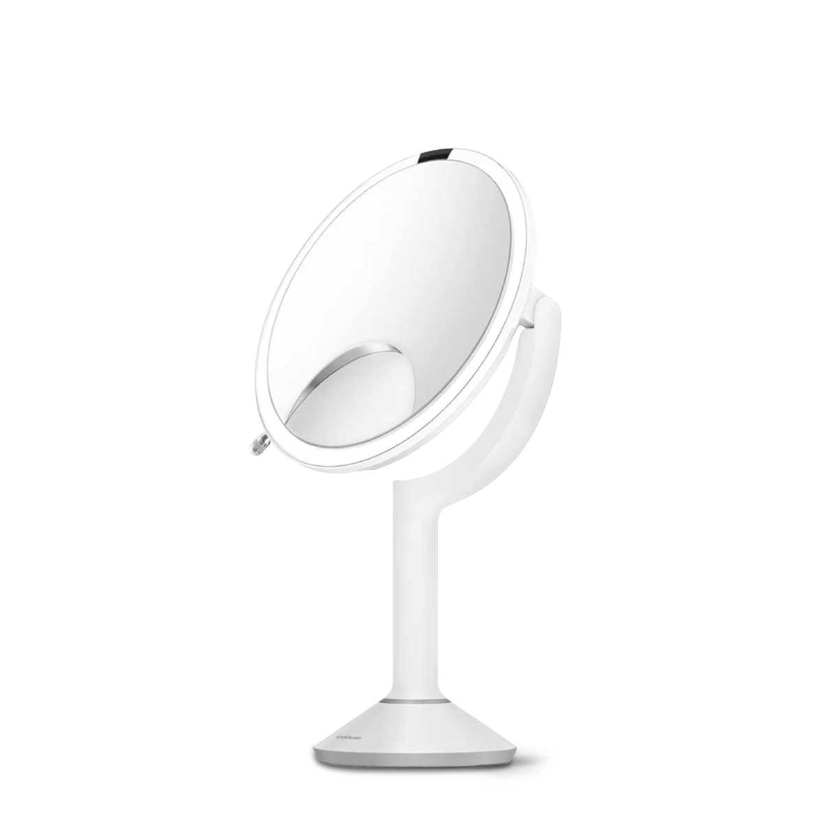 20 cm miroir à capteur trio, acier inoxydable blanc