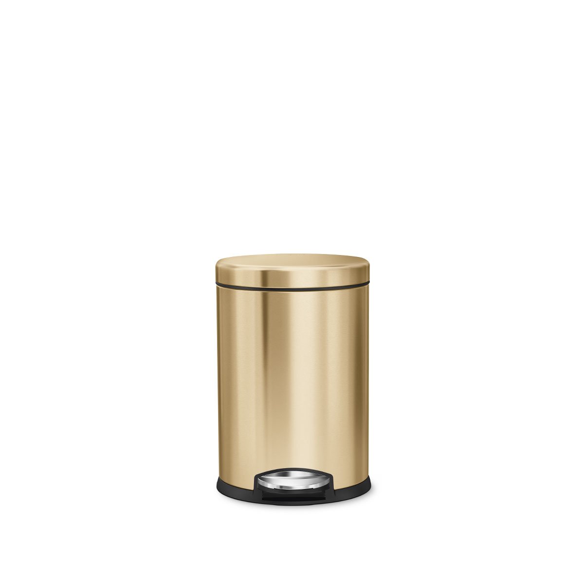 4.5L round step can - brass finish -front view image